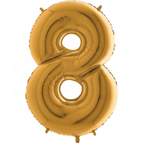 Balão Número 8 Dourado